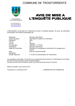 Dossier de construction &agrave; l`enqu&ecirc;te publique du 2.12.201602.12.2016