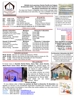 Bulletin de la semaine - Paroisse Sainte