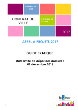 Guide pratique appel à candidatures 2017