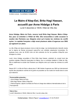 Le Maire d`Alep-Est, Brita Hagi Hassan, accueilli par Anne