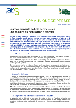 COMMUNIQU&Eacute; DE PRESSE