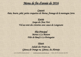 Menu de Final de Ano 2016