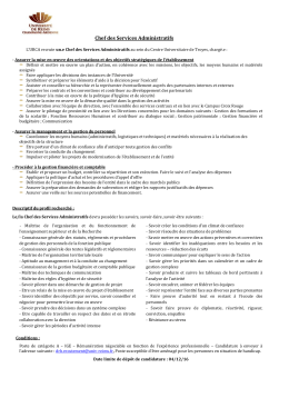 Chef des Services Administratifs