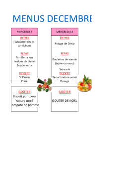 menus decembre