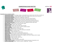 Composition des recettes : Les hors d`oeuvres