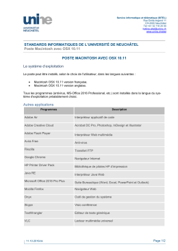 Poste standard Mac - Université de Neuchâtel