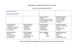 RESTAURANT SCOLAIRE DE MONISTROL SUR LOIRE Menus du