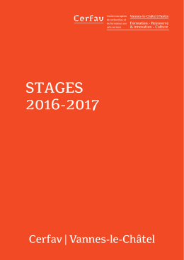 Programme des stages verre au Cerfav 2016 2017