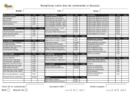 Remplissez votre bon de commande ci