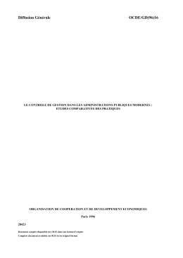 Le contr&ocirc;le de gestion dans les administration publiques