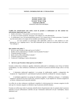NOTICE: INFORMATION DE L`UTILISATEUR Forzaten&reg; 20 mg / 5