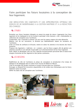 Faire participer les futurs locataires &agrave; la conception de leur logement.