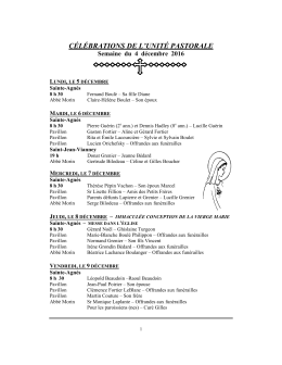 c&eacute;l&eacute;brations de l`unit&eacute; pastorale