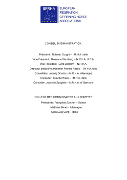 CONSEIL D`ADMINISTRATION: Pr&eacute;sident: Roberto Cuoghi