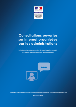 Consultations ouvertes sur internet organis&eacute;es