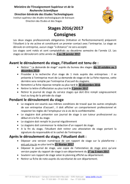 Stages: consignes