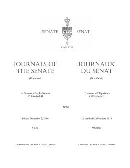 journals of the senate journaux du sénat