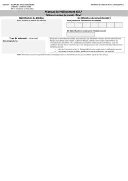 Mandat de Prélèvement SEPA