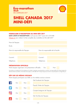 SHELL CANADA 2017 MINI-DÉFI