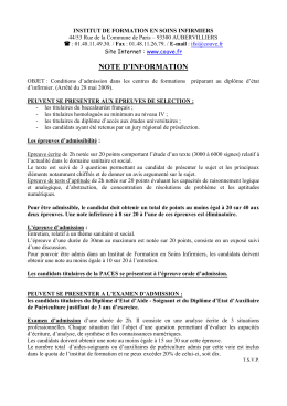 note d`information - Centre de Formation Louise Couv&eacute;