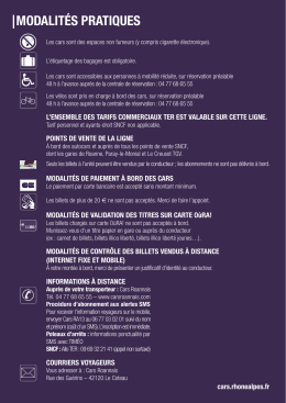 Modalit&eacute;s pratiques ligne 13