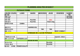 Planning D&eacute;couvrez quels jours et &agrave; quelle heure vous pouvez faire