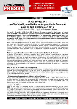 ICFA Bordeaux : un Chef &eacute;toil&eacute;, une Meilleure Apprentie de France