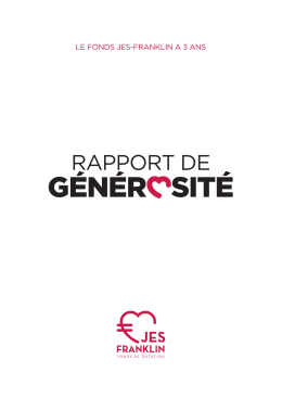 Rapport de générosité - Novembre 2016