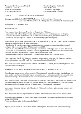 Lettre au pr&eacute;fet du 21/09/2016