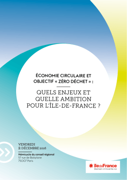 quels enjeux et quelle ambition pour l`île-de-france - Région Ile