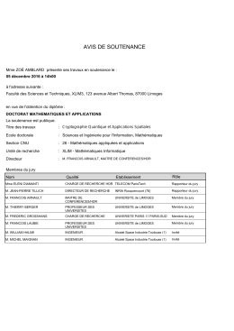 AVIS DE SOUTENANCE
