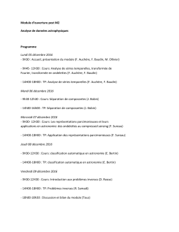 Module d`ouverture post M2 Analyse de données astrophysiques