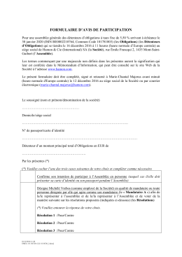 formulaire d`avis de participation