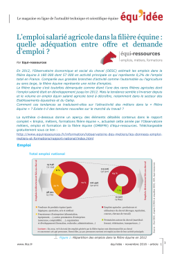 L`emploi salarié agricole dans la filière équine