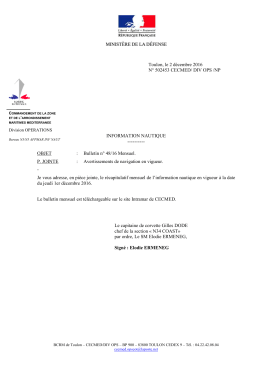 Bulletin mensuel n°43/16 - Préfecture maritime de la Méditerranée