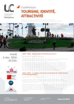 Tourisme, idenTiTé, aTTracTiviTé