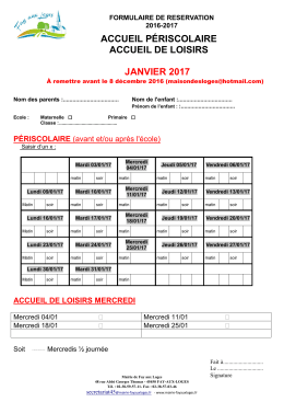 Inscriptions de Janvier 2017