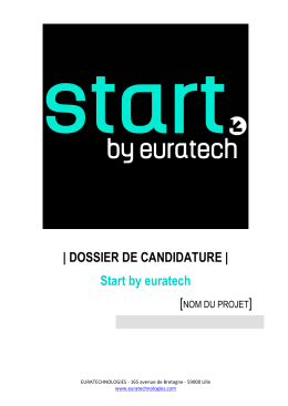 DOSSIER DE CANDIDATURE | Start by euratech