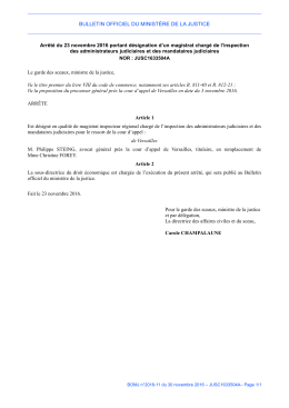 bulletin officiel du ministère de la justice