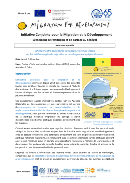 Ev&egrave;nement de restitution et de partage au S&eacute;n&eacute;gal Introduction