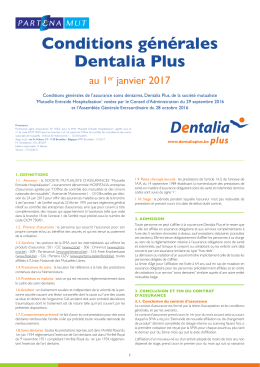 Conditions générales Dentalia Plus