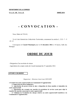 convocation - Ville de Tulle