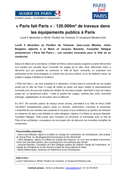 « Paris fait Paris » : 120.000m² de travaux dans les équipements