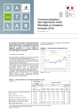 Les chiffres de la commercialisation des logements neufs