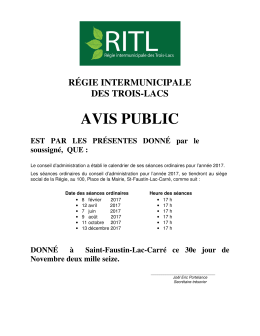 avis public - Ville de Sainte-Agathe-des