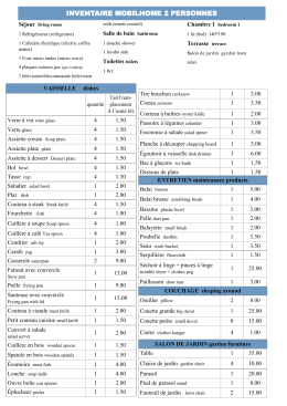 inventaire mobilhome 1ch