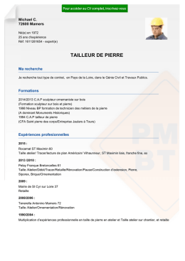 Recrutement CV TAILLEUR DE PIERRE