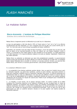 flash marchés - Natixis Asset Management