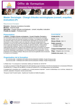 Chargé d`études sociologiques (conseil, enquêtes, évaluation)