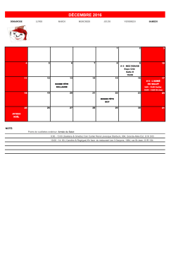 Calendrier des candidat(e)